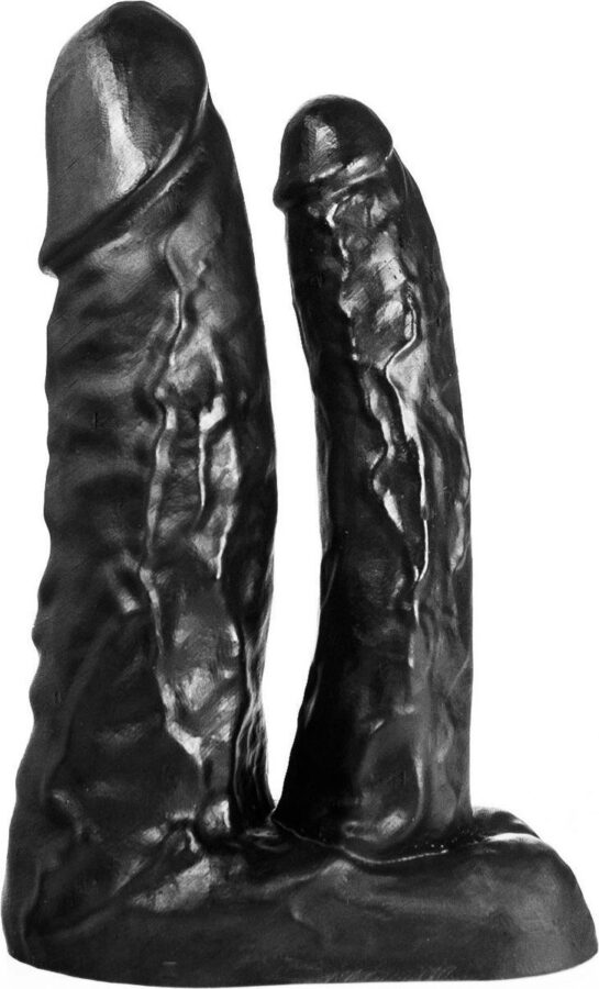 515 line dubbele dildo 18 en 13 cm zwart