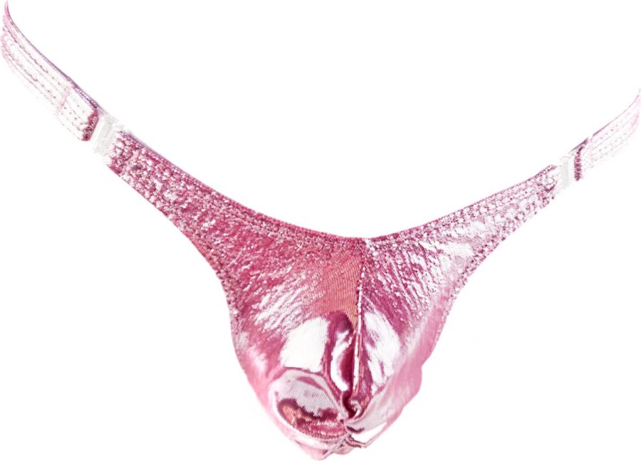BamBella roze glitter wetlook string heren