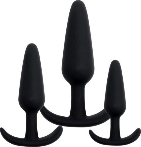 Banoch buttplug set beginner ergo siliconen zwart 3-delig