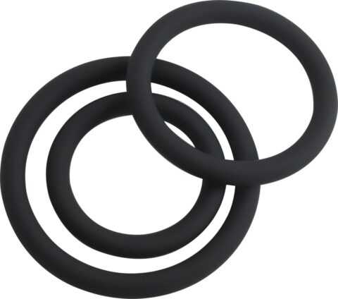 Banoch cockring trio classic set zwart siliconen 30, 40 en 50 mm