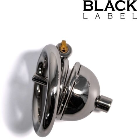 Black Label Knob Dome chastity cage met sound