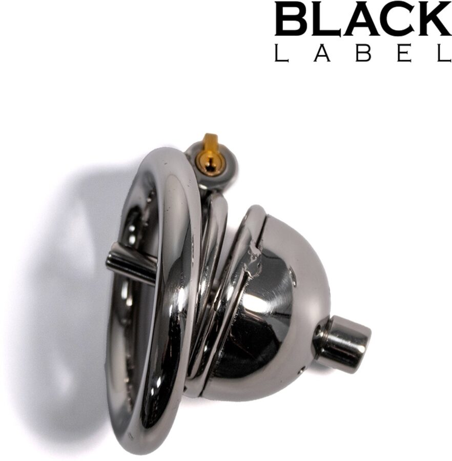 Black Label Knob Dome chastity cage met sound
