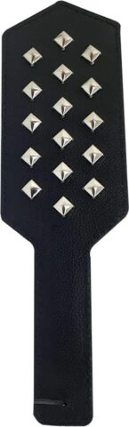 Black Label leren paddle met studs zwart
