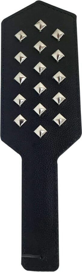 Black Label leren paddle met studs zwart