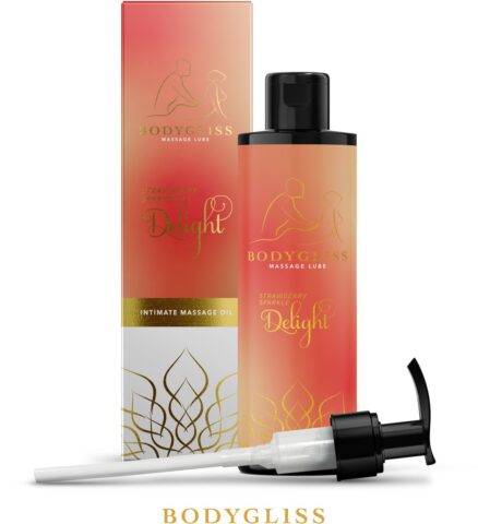 BodyGliss Silky Soft massageolie aardbei en champagne 150 ml