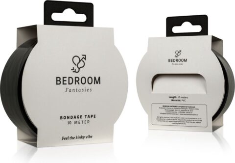 Bondage tape 20 meter zwart PVC