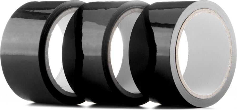 Bondagetape zwart set van 3 rollen