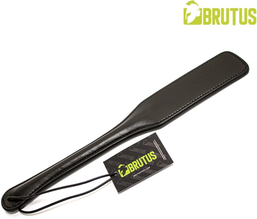 Brutus leren narrow paddle zwart