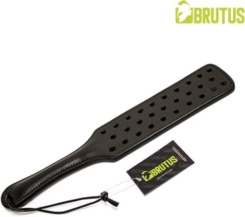 Brutus leren paddle met gaten zwart