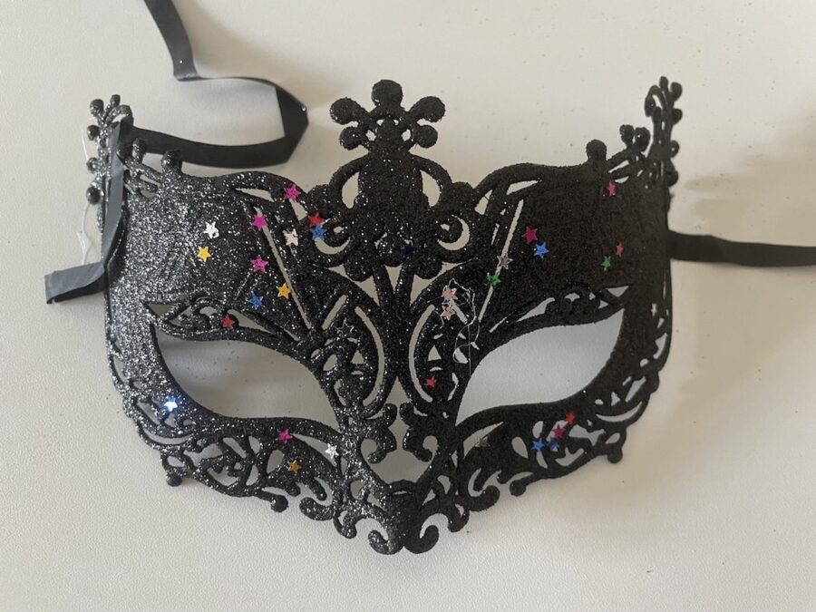 CHPN gemaskerd bal masker zwart met glitter