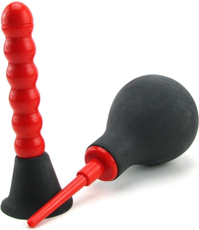 Colt anal douche met geribbeld opzetstuk