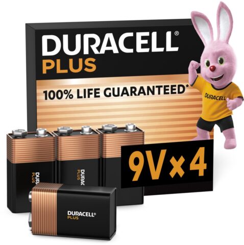 Duracell Plus 9V alkaline batterijen (4 stuks)