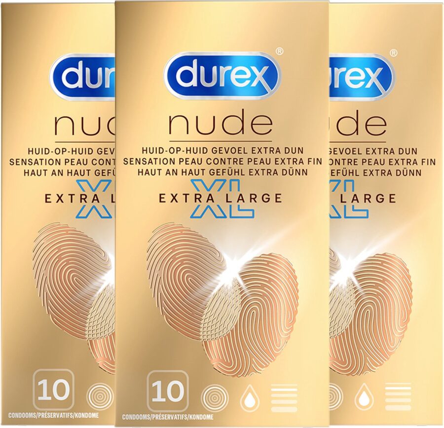 Durex Nude XL condooms (3x 10 stuks)