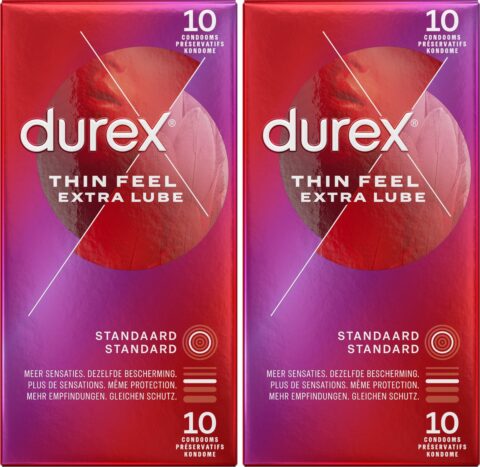 Durex Thin Feel Extra Lube condooms (2x 10 stuks)