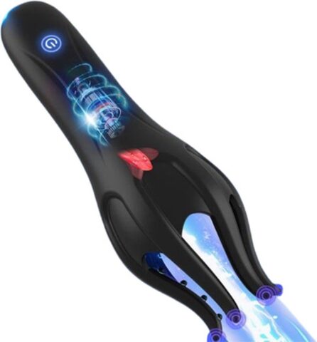 Eikelstimulator Octopus met lik- en vibratiestanden zwart