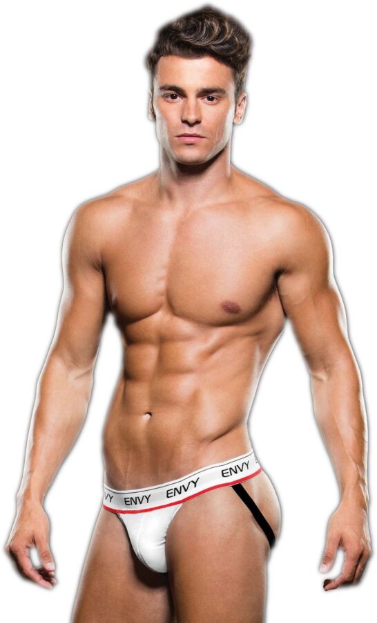 Envy witte jockstrap van geperforeerde stof