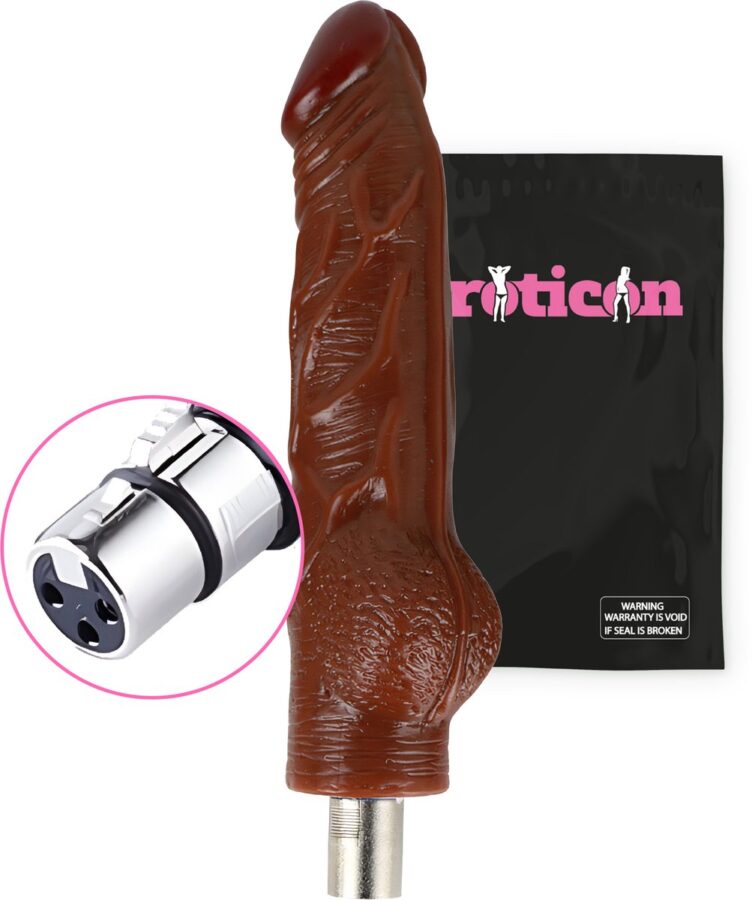 Eroticon David bruine dildo opzetstuk 18,5 cm (3XLR)