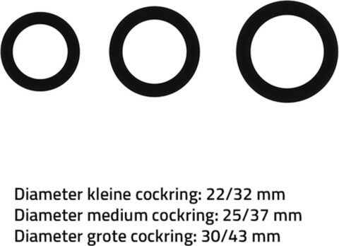Erovibes cockring set 3 siliconen ringen 22, 25 en 30 mm