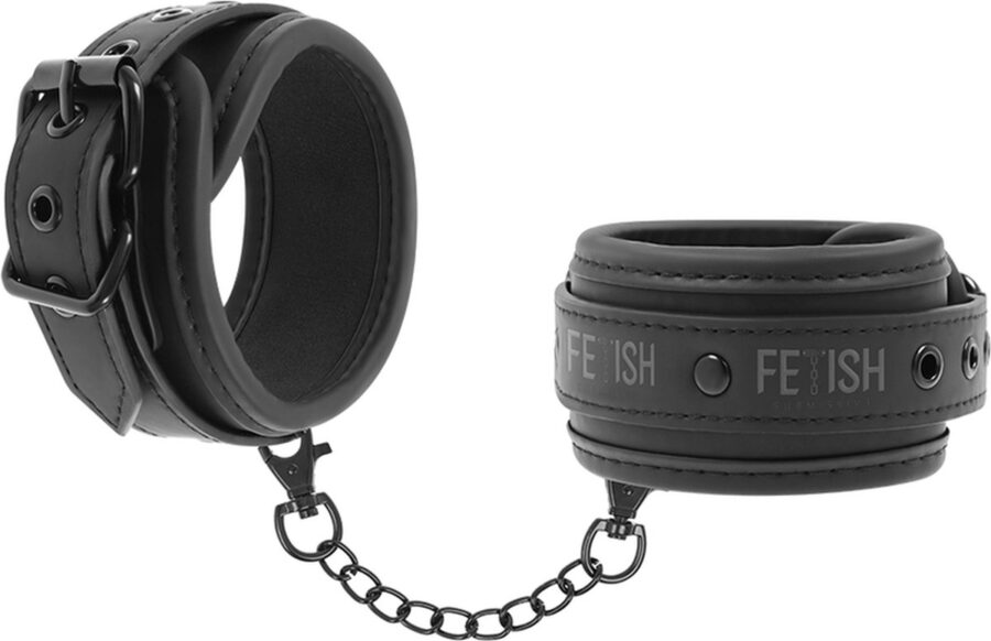 Fetish Submissive vegan leren handboeien wit