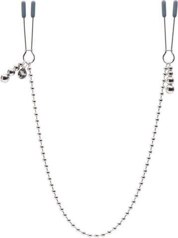 Fifty Shades At My Mercy tepelklemmen met ketting zilver