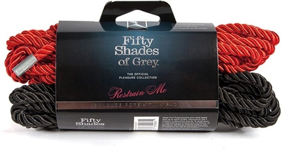 Fifty Shades bondagetouw rood-zwart 2 x 5 meter