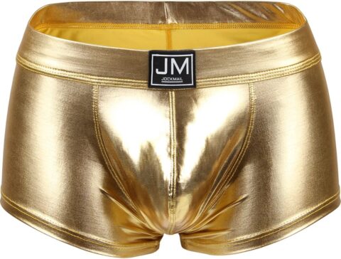 Gouden boxershort voor heren van kunstleer