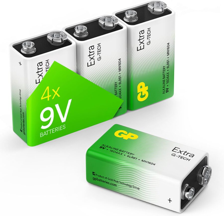 GP Extra Alkaline 9V batterijen G-Tech (4 stuks)