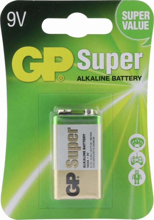 GP Super Alkaline 9V batterij (1 stuk)