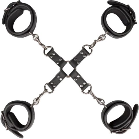 Hand- en enkelboeien set kunstleer met hogtie