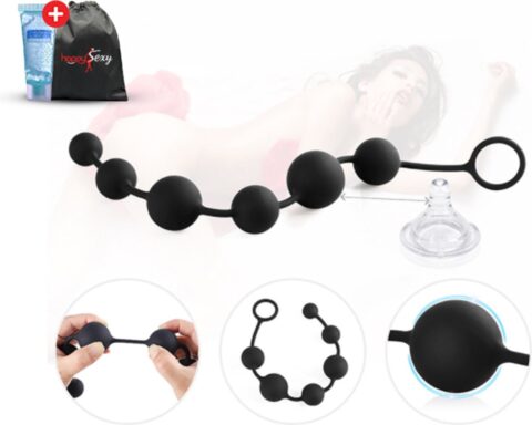 HappySexy siliconen anal beads kralenketting zwart