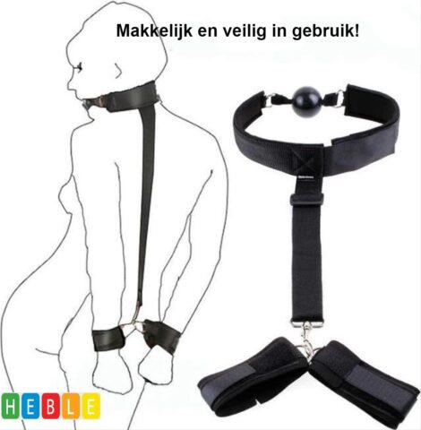 Heble bondageset met ball gag en handboeien
