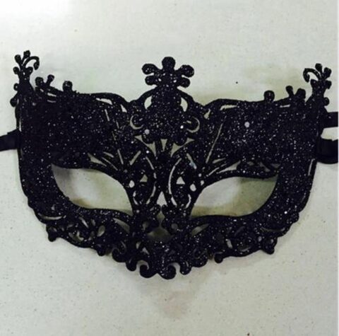 Heble Venetiaans oogmasker zwart met glitter