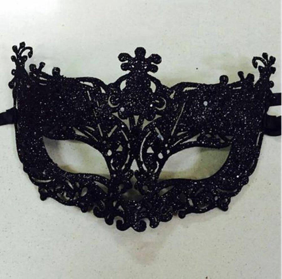 Heble Venetiaans oogmasker zwart met glitter