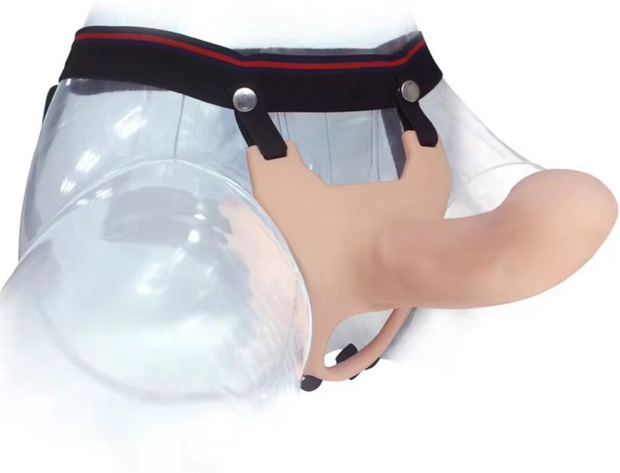 Holle strap-on voor mannen 17 cm met harnas