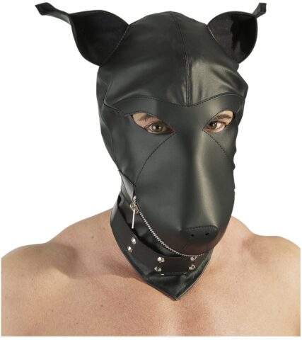 Hondenmasker van imitatieleer met halsband