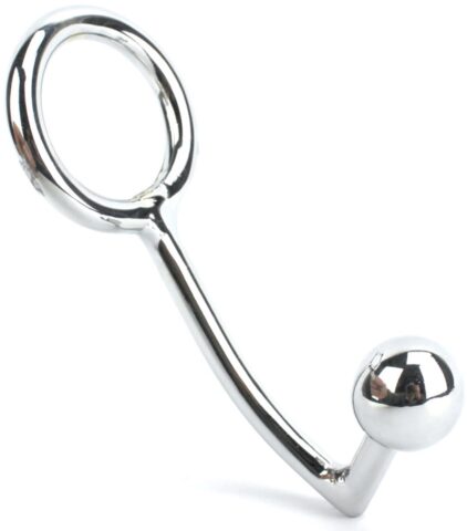 KG RVS cockring met anaalbal 50 mm