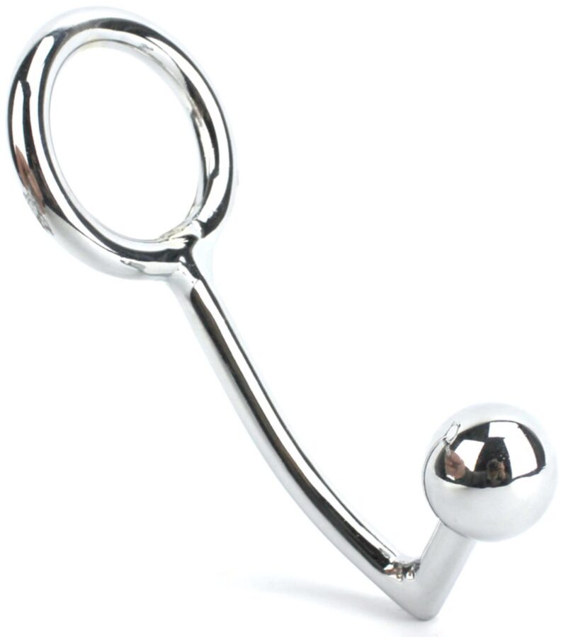 KG RVS cockring met anaalbal 50 mm