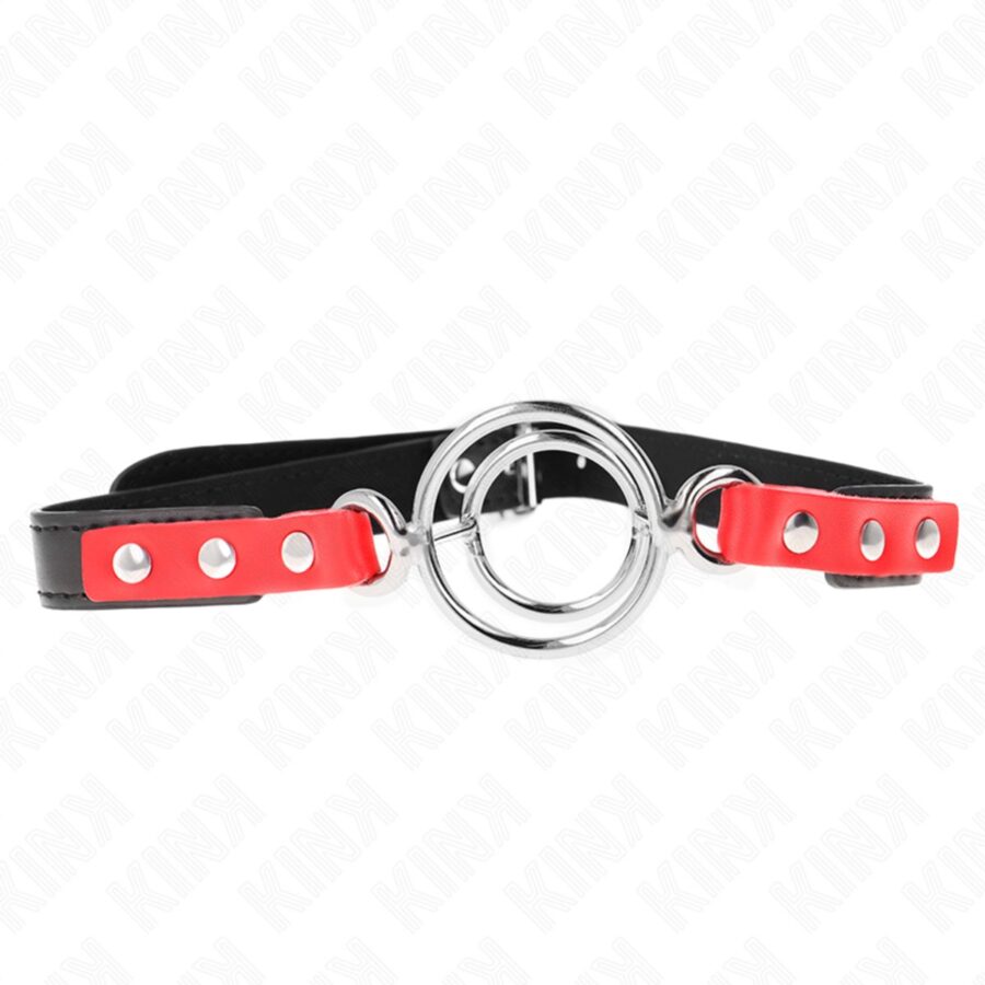 Kink ring gag met meerdere O-ringen, rood