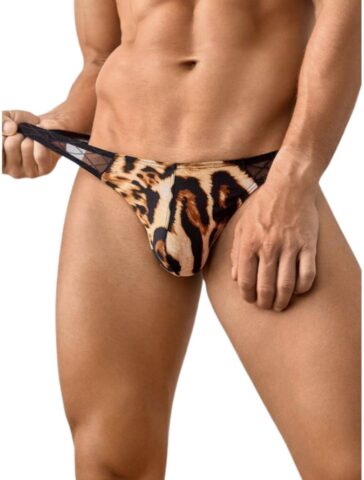 LekkerStout luipaardstring heren met mesh tailleband