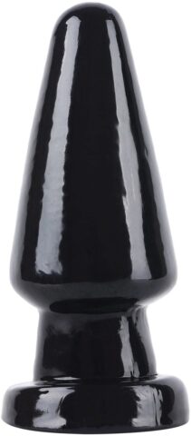 Lusty grote zwarte buttplug 17 cm met zuignap