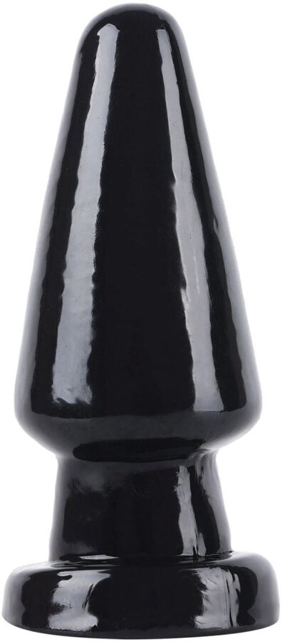 Lusty grote zwarte buttplug 17 cm met zuignap