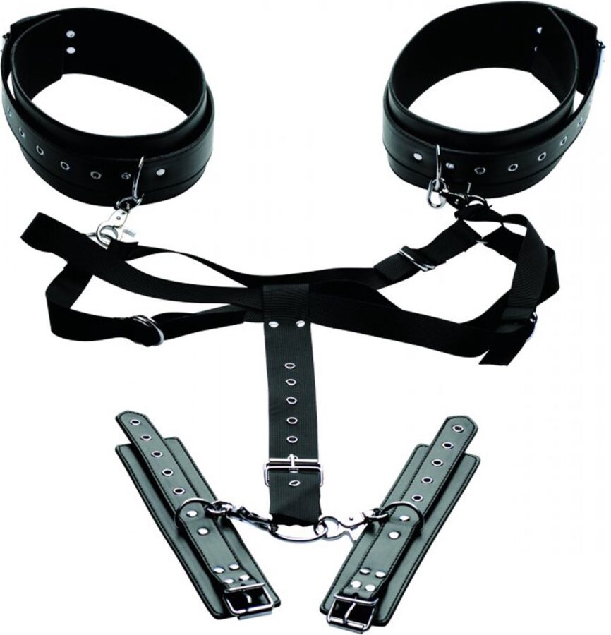 Master Series Easy Access bondageharnas met boeien