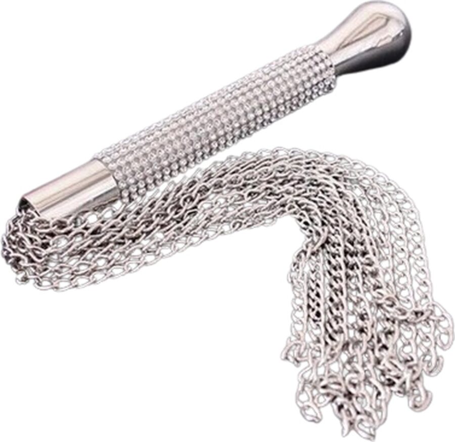 Metalen zweep met kettingen 65 cm