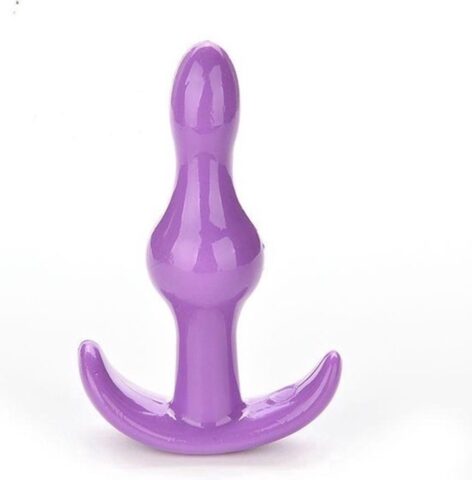 Mini buttplug paars siliconen 9 cm