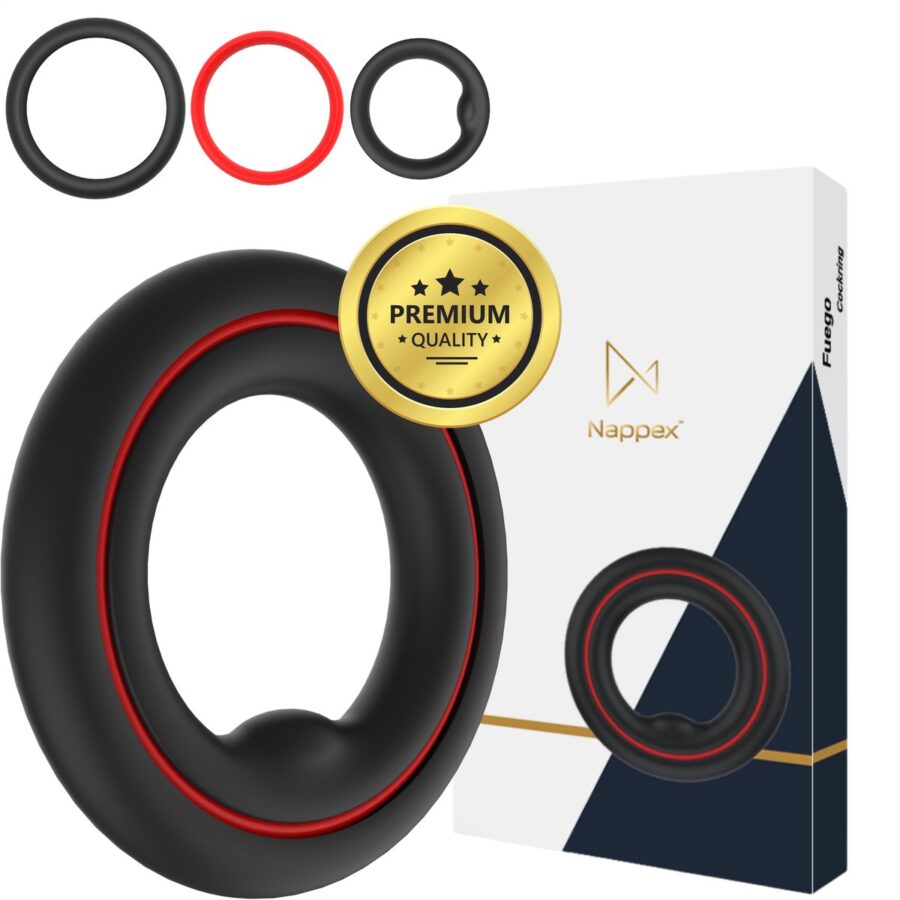 Nappex Fuego siliconen cockring met 3 ringmaten