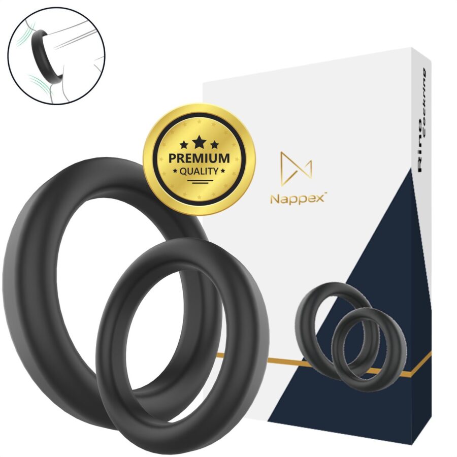 Nappex Rino cockring set 2 maten siliconen 35 en 41 mm
