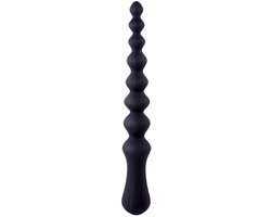 NMC geribbelde siliconen anaalkralen zwart 24 cm