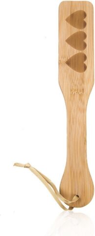 Nooitmeersaai houten BDSM paddle met hartjes 32 cm