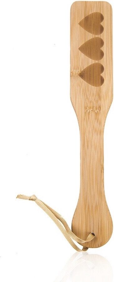 Nooitmeersaai houten BDSM paddle met hartjes 32 cm
