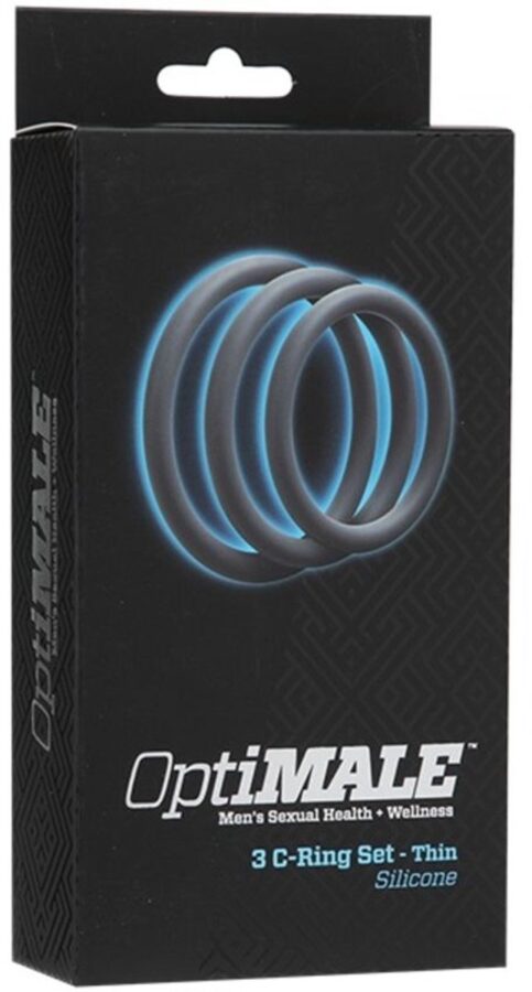 OptiMALE dunne penisringen set grijs (3 stuks)